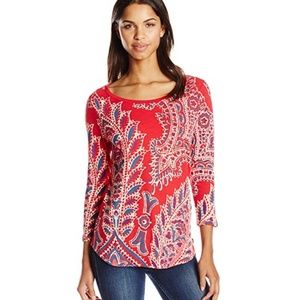 Lucky Brand Red Paisley T-Shirt Size M